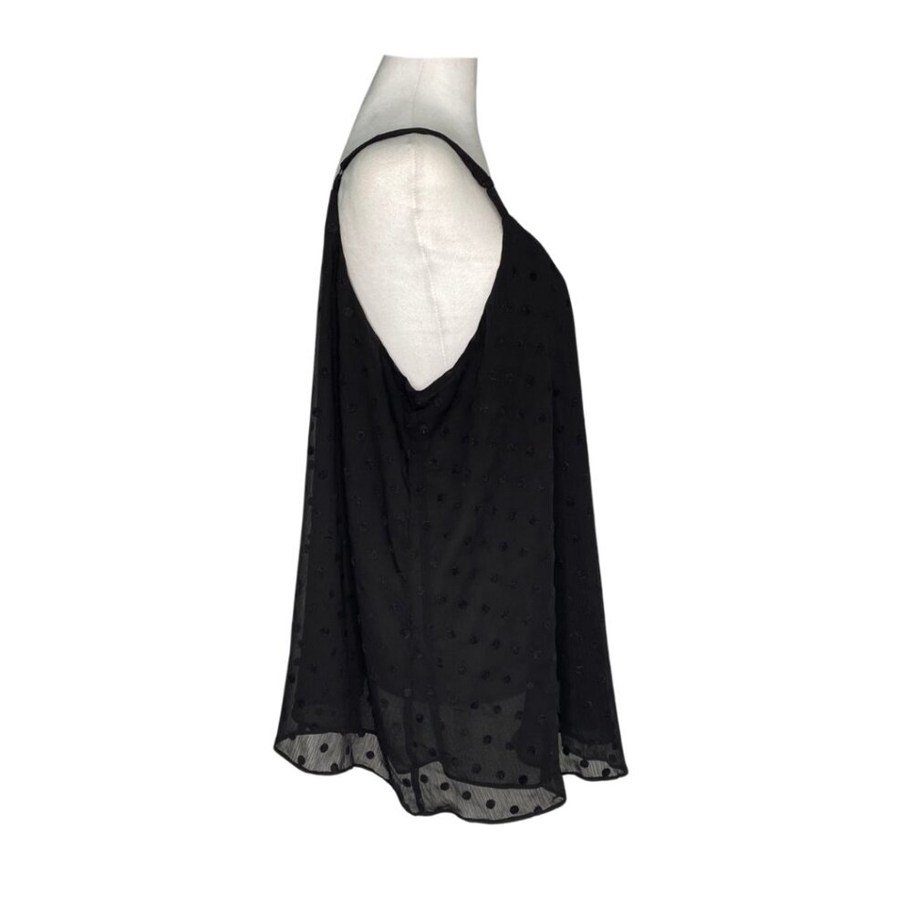 Torrid Black Flocked Semi-Sheer Lined Camisole with Adjustable Straps, Sz 2 #273 - Picture 4 of 13